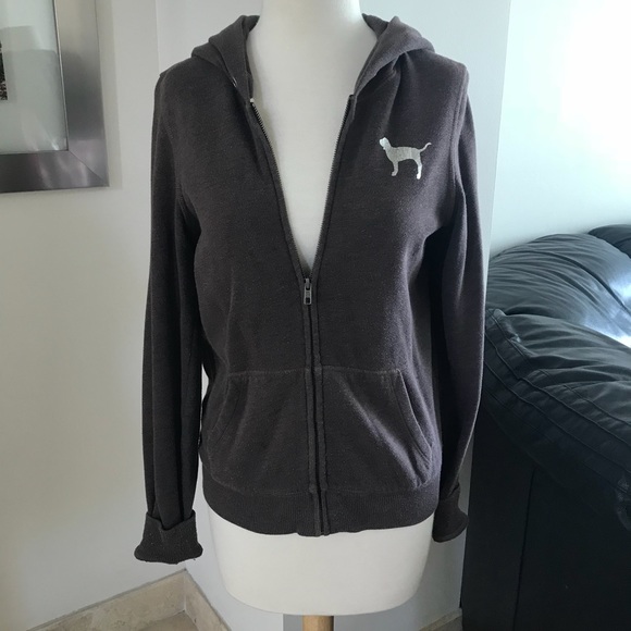 PINK Victoria's Secret Tops - VS Pink Brown Hope Hoodie